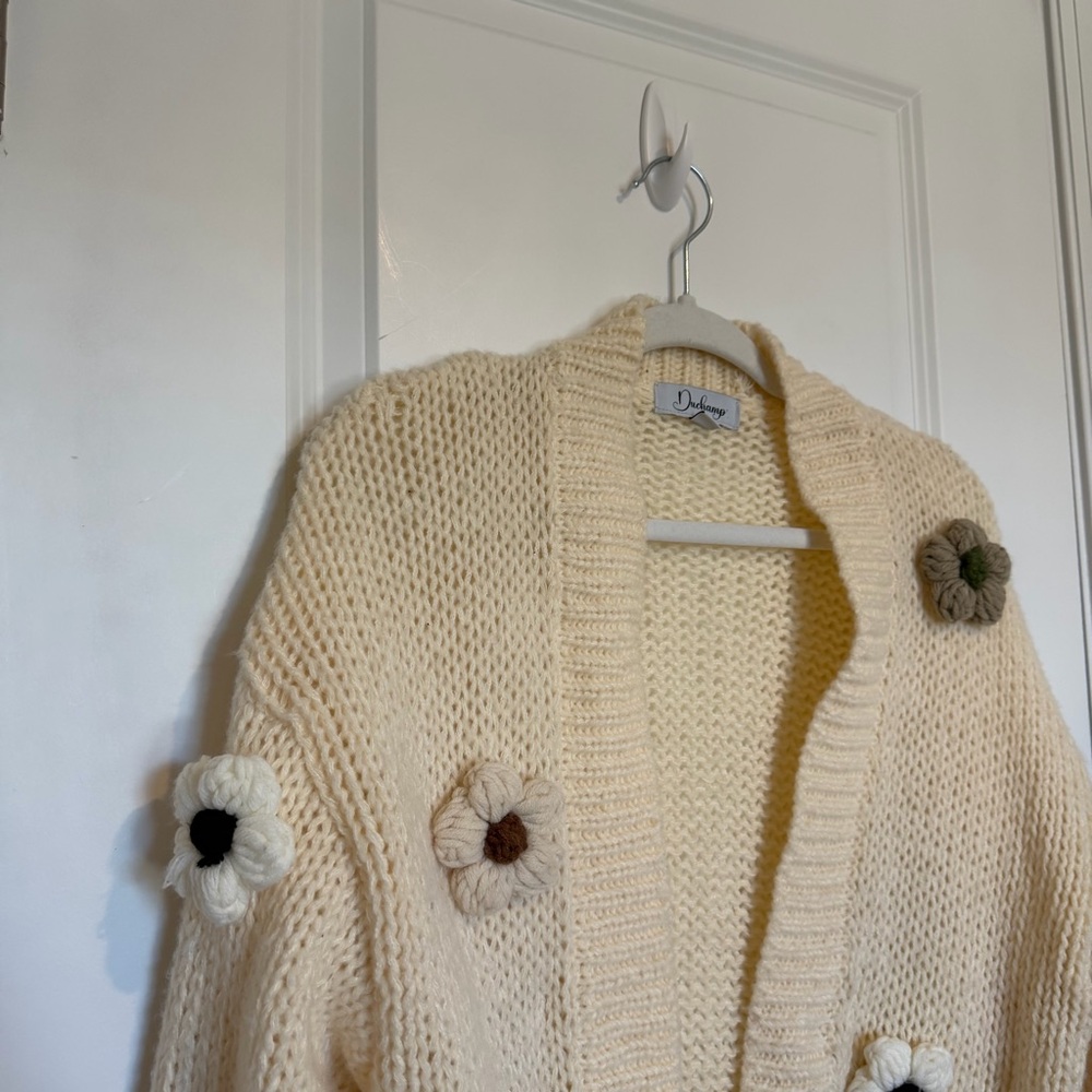 Anthropologie Duchamp The Susannah 3D Flower Cardigan Sweater - Picture 8 of 8